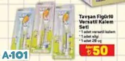 TAVŞAN FİGÜRLÜ VERSATİL KALEM SETİ